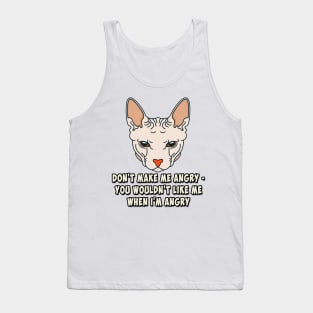 Angry Sphynx Cat Tank Top